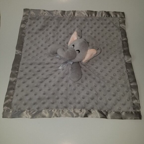 Gray Elephant Lovey Plush Baby Toy Minky Dot Crinkle Ears Pro Goleem - Picture 3 of 5